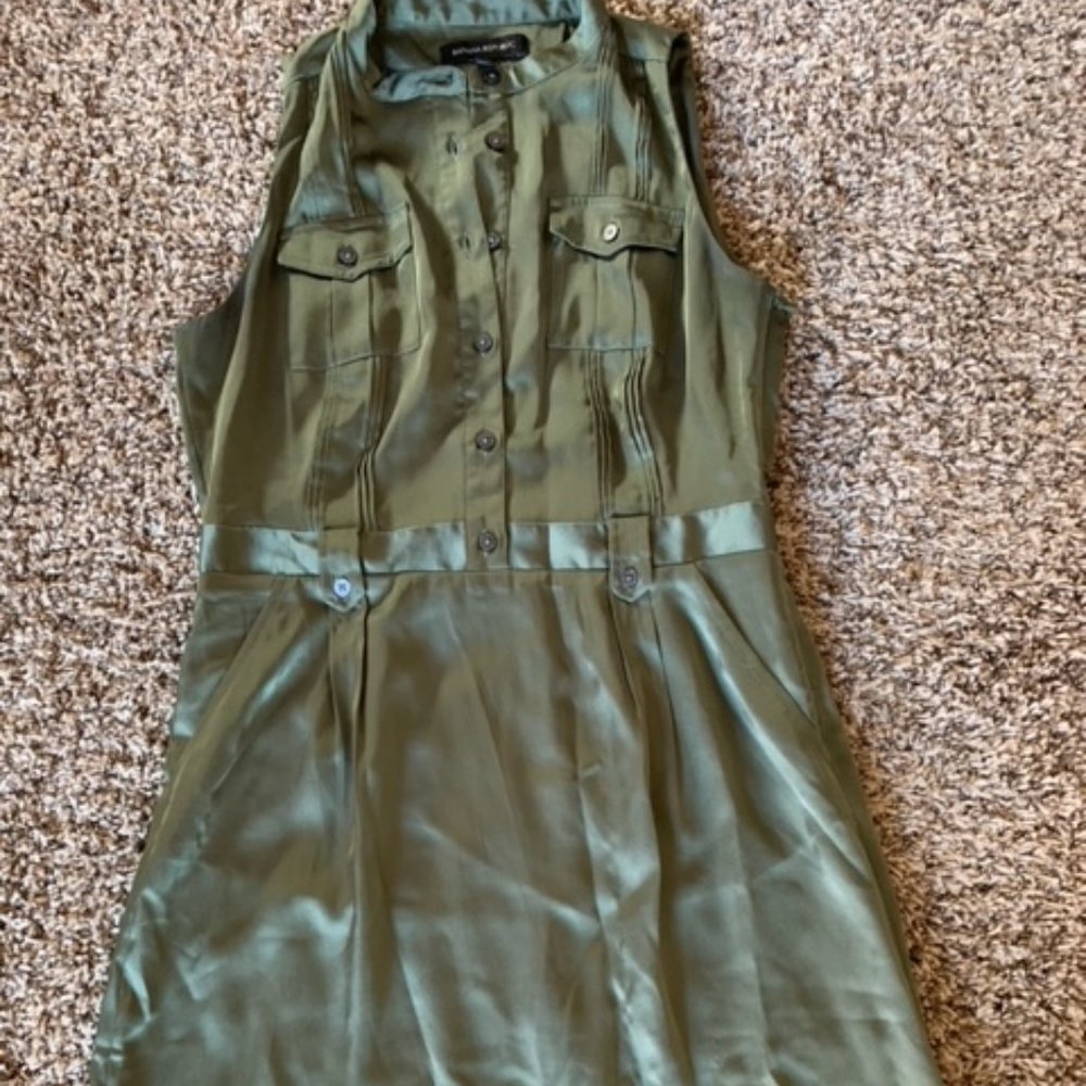 Banana Republic Olive Green Button Down Dress
